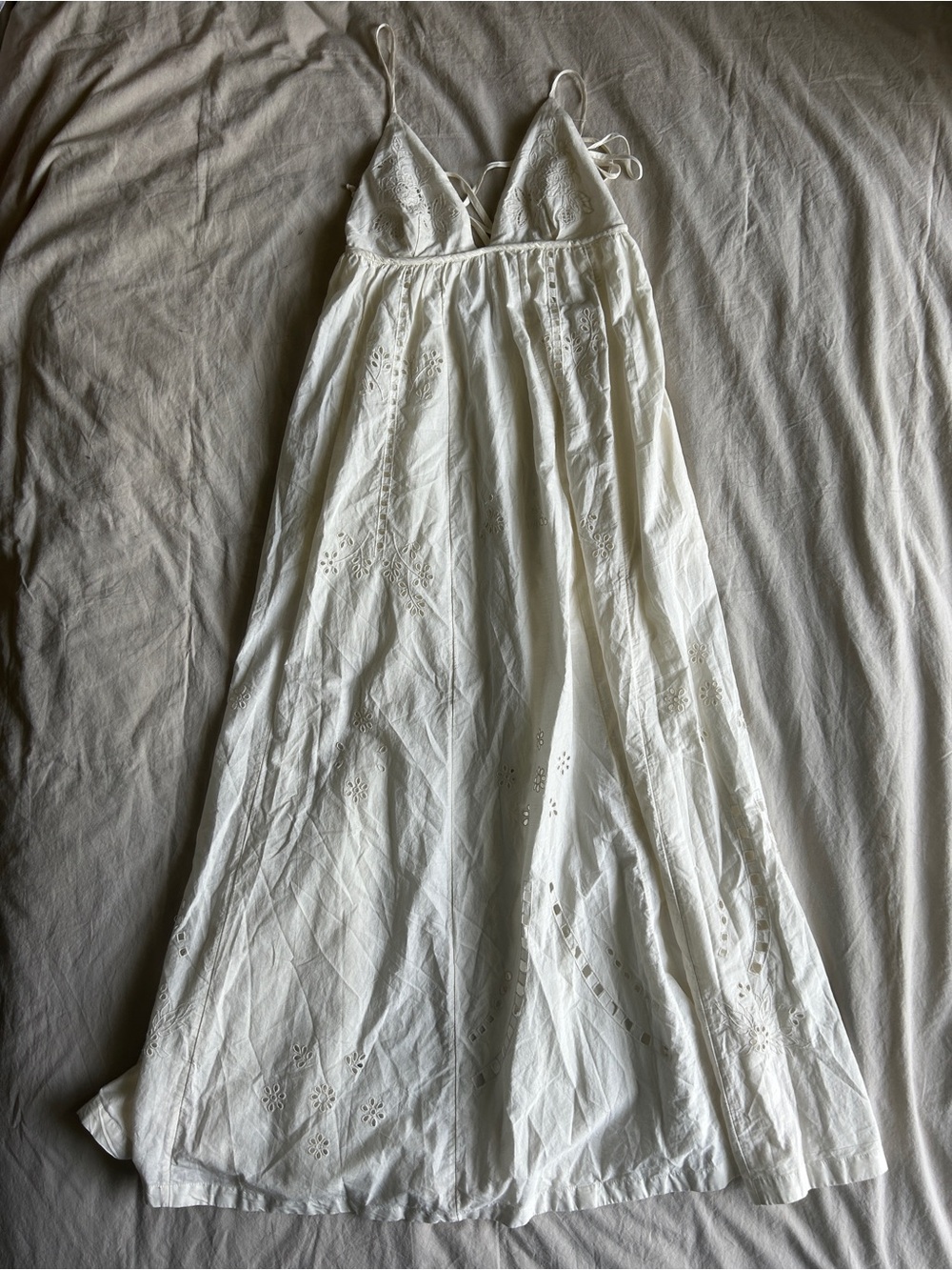 Free People Sorrento Stroll Eyelet Lace Maxi Dress XS NWT